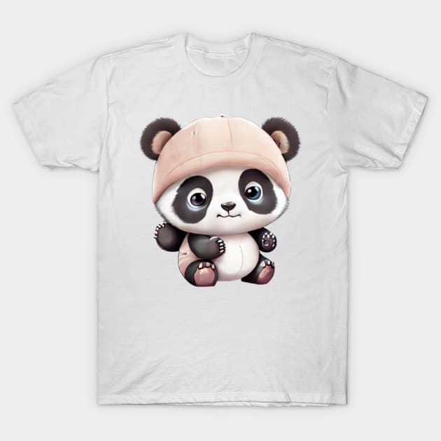 Cute Cartoon Kawaii Panda T-Shirt by The Print Palace